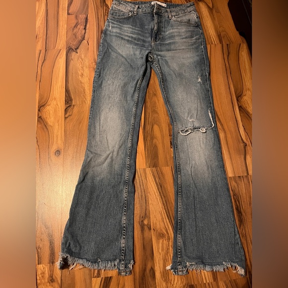 Zara Denim - Zara bell bottom -flare distressed jeans